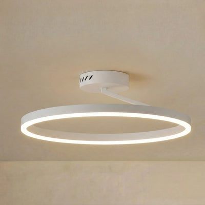 Embrace Modern Circular Flush Mount Ceiling Light – Black/White for Bedroom