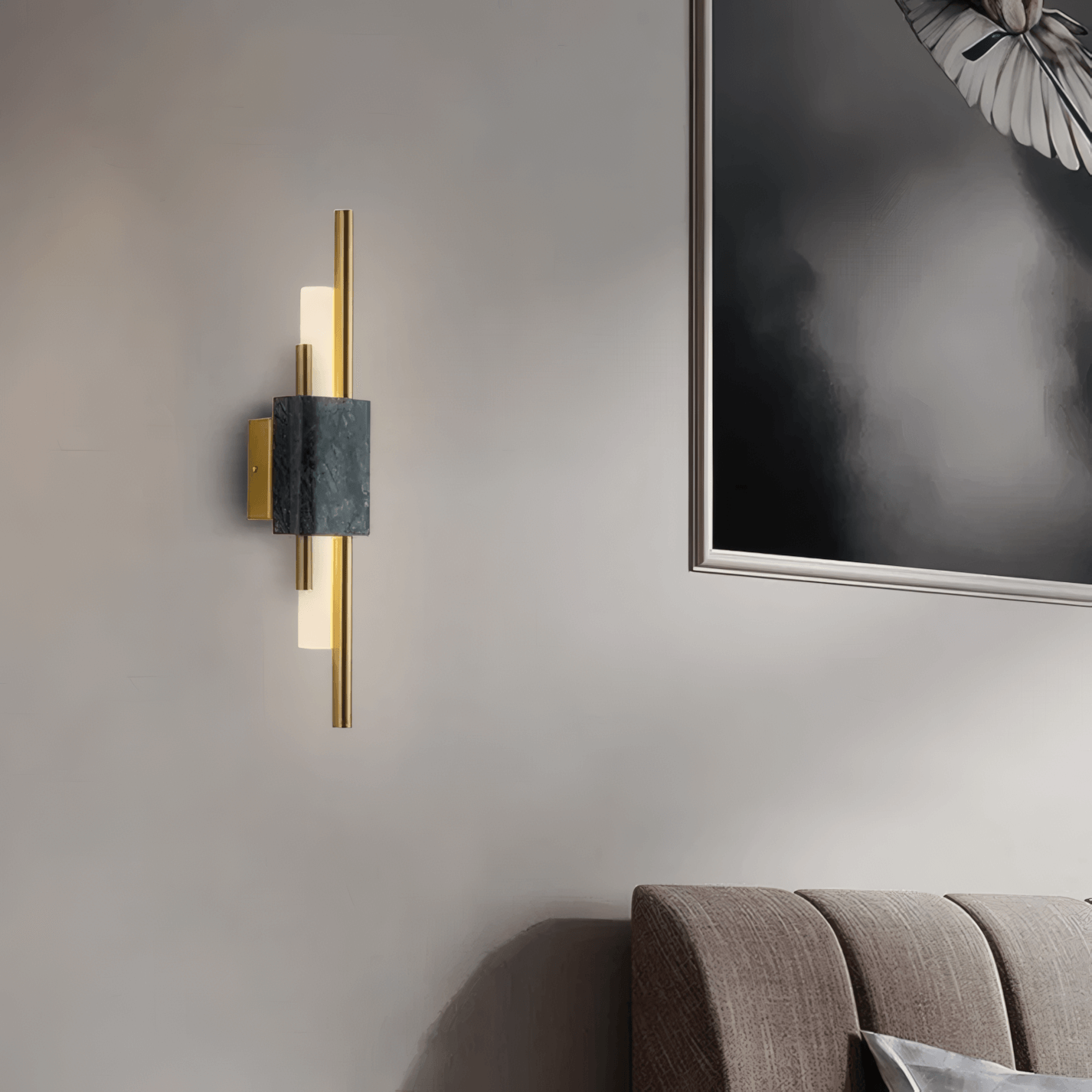 Modern Green Wall Lamp Cylindrical for Living Room