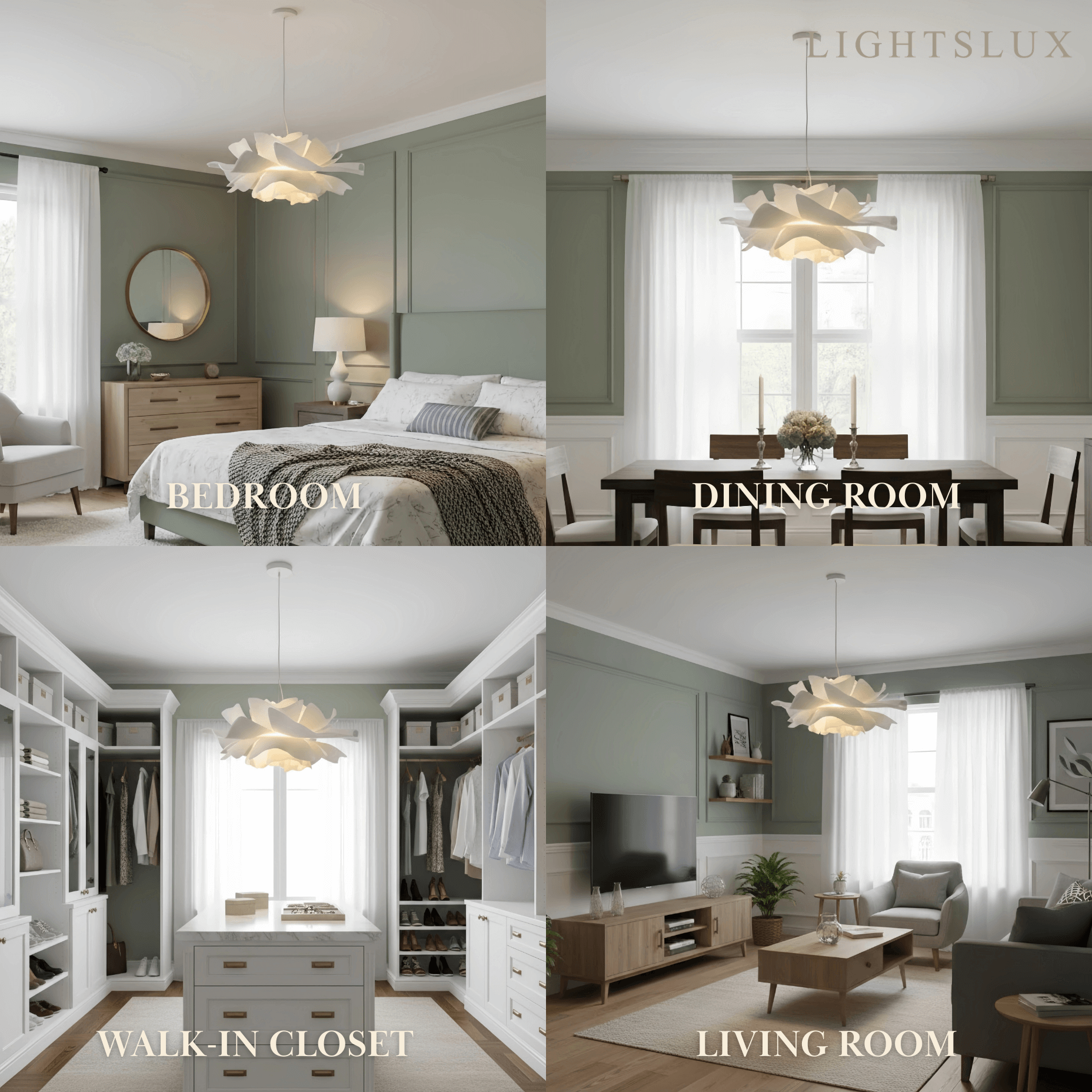 Crema Modern Flower-Shaped Pendant Light – White Metal/Acrylic for Dining Room