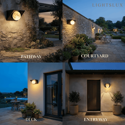 Elegant Cubic Outdoor Wall Lamp--Hardwired & Solar for Courtyard