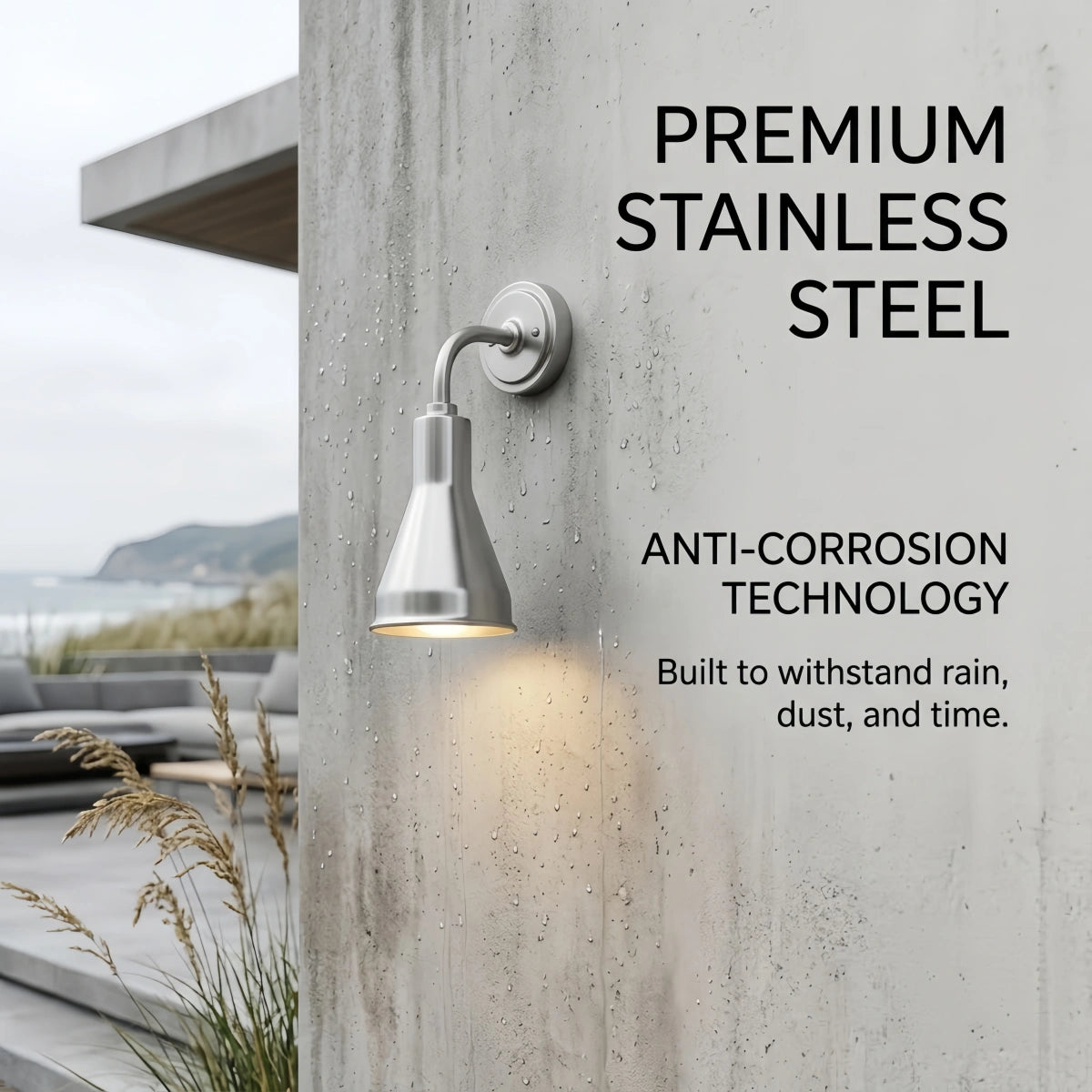 Irondale Industrial Wall Lamp--Stainless Steel for Swimming Pool