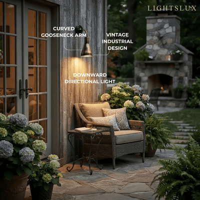  Industrial Wall Lamp--Stainless Steel for Outdoor Courtyard