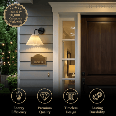 Crema Elegant Wall Lamp--Black or Brass for Outdoor Courtyard