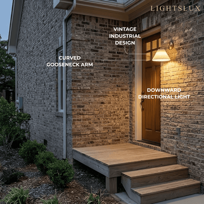  Elegant Wall Lamp--Black or Brass for Outdoor Courtyard