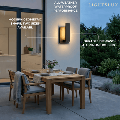 Arcato Wall Lamp--Aluminum Black for Outdoor Courtyard
