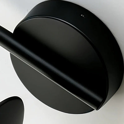 Solara Minimalist Arched Arm Wall Sconce — Stainless Steel Gold/Black Base Detail