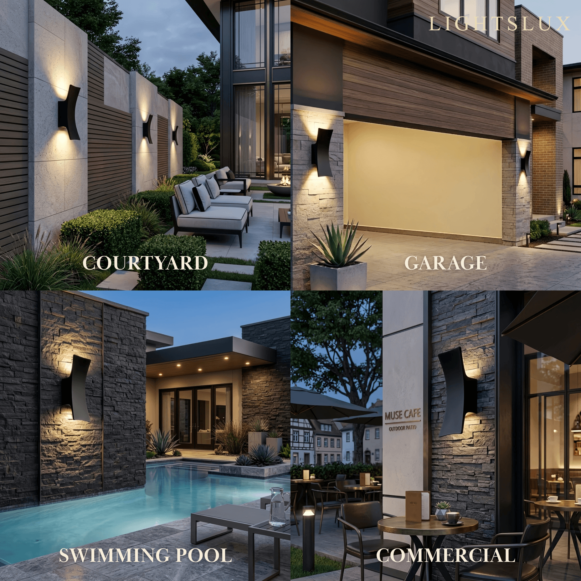 Arcato Minimalist Wall Lamp--Aluminum for Outdoor Courtyard