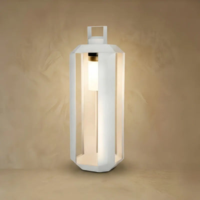 Solara Minimalist Ground Lamp -- Stainless Steel & Glass White for Outdoor Garden