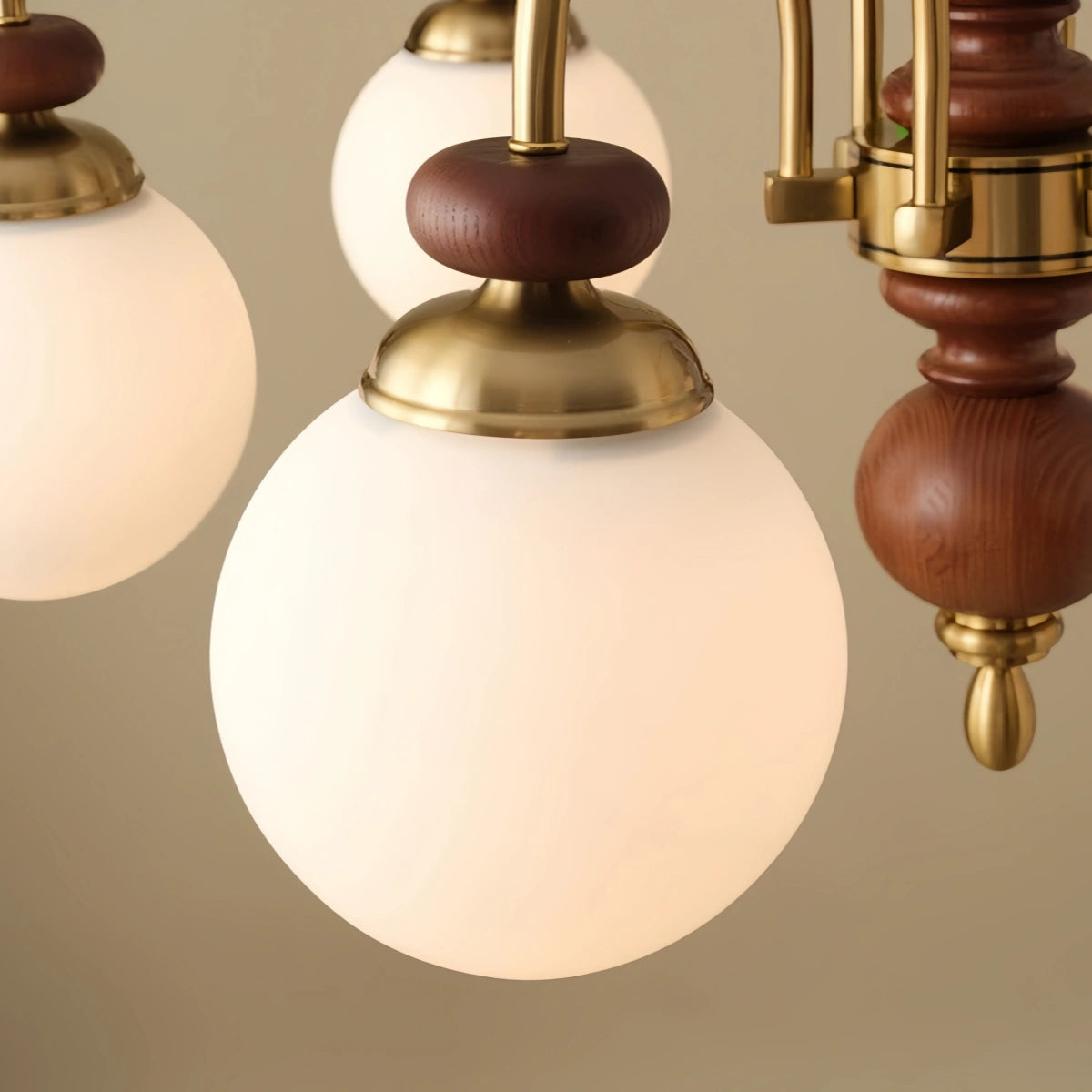 Velora Classic Wood & Glass Chandelier
