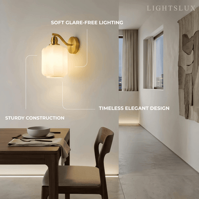 Modern Glass Wall Lamp — Metal Frame 