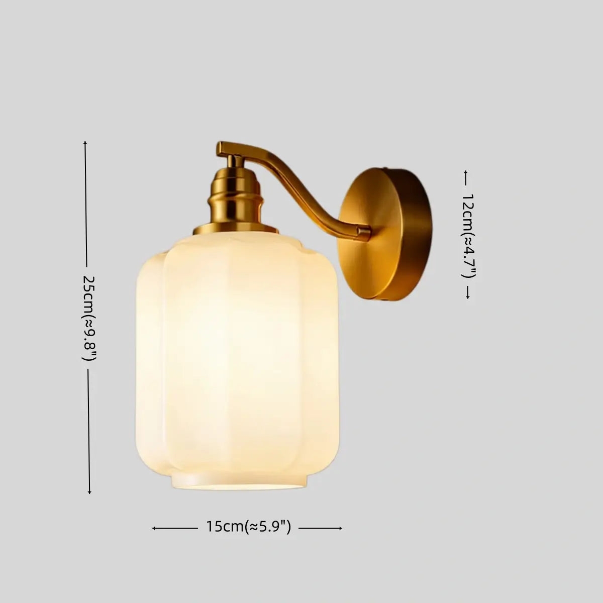 Modern Glass Wall Lamp — Metal Frame 