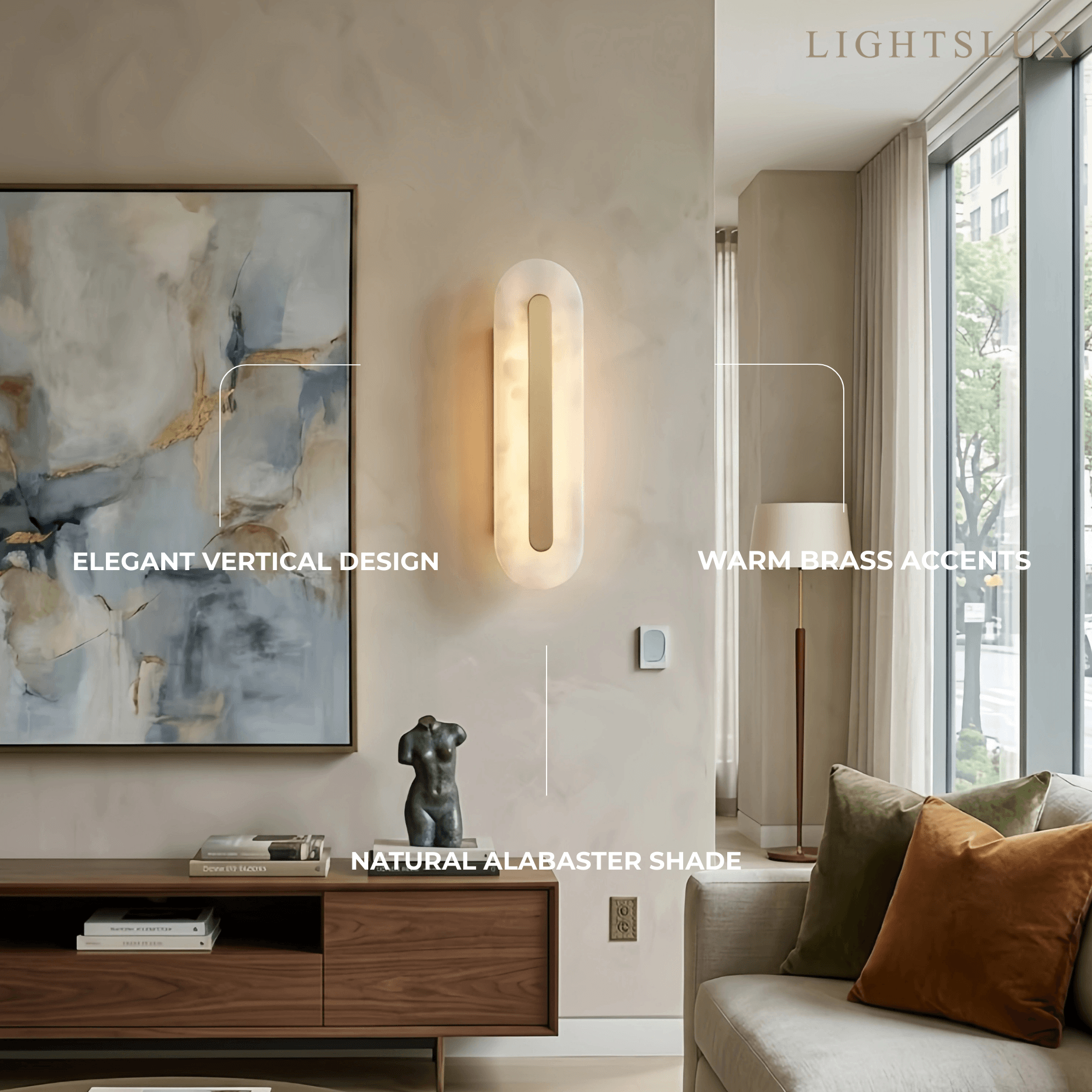 Alba Modern Alabaster Wall Light 