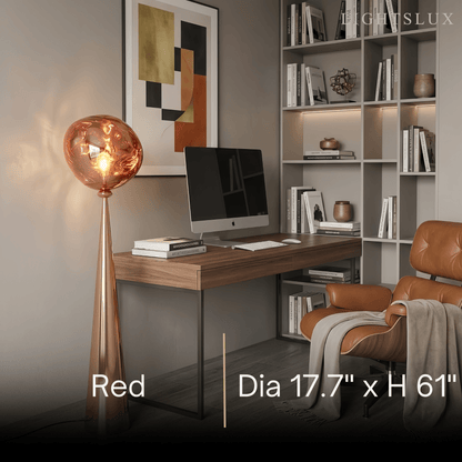 Contemporary Floor Lamp – Distorted Spherical Metal & Acrylic