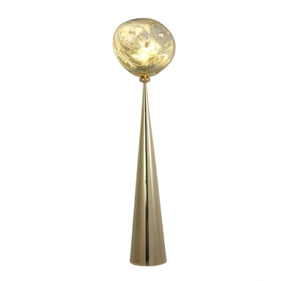 Contemporary Floor Lamp – Distorted Spherical Metal & Acrylic