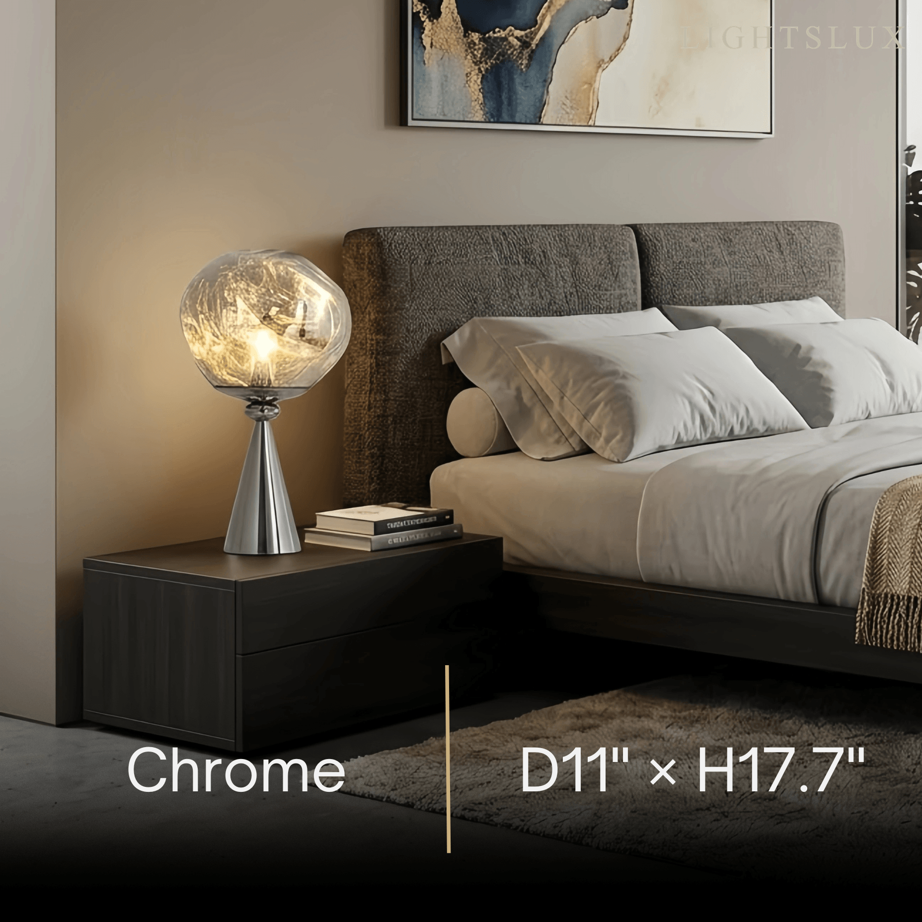 Contemporary Distorted Table Lamp – Metal & Acrylic