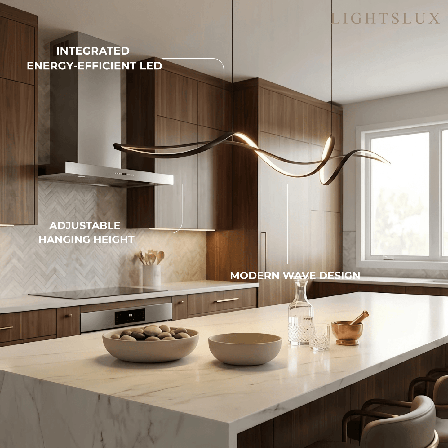 Modern LED Wave Pendant Light