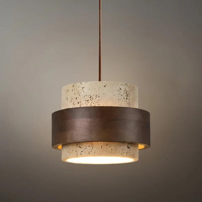 Strata Modern Travertine Pendant Light 