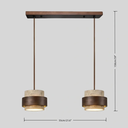 Strata Modern Travertine Pendant Light 