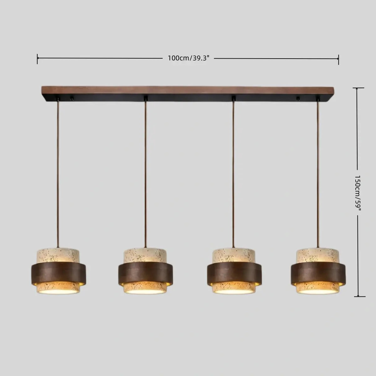 Strata Modern Travertine Pendant Light 