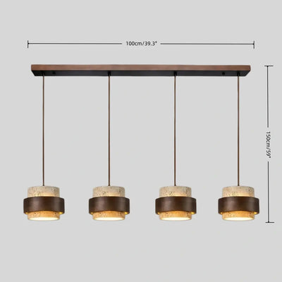 Strata Modern Travertine Pendant Light 