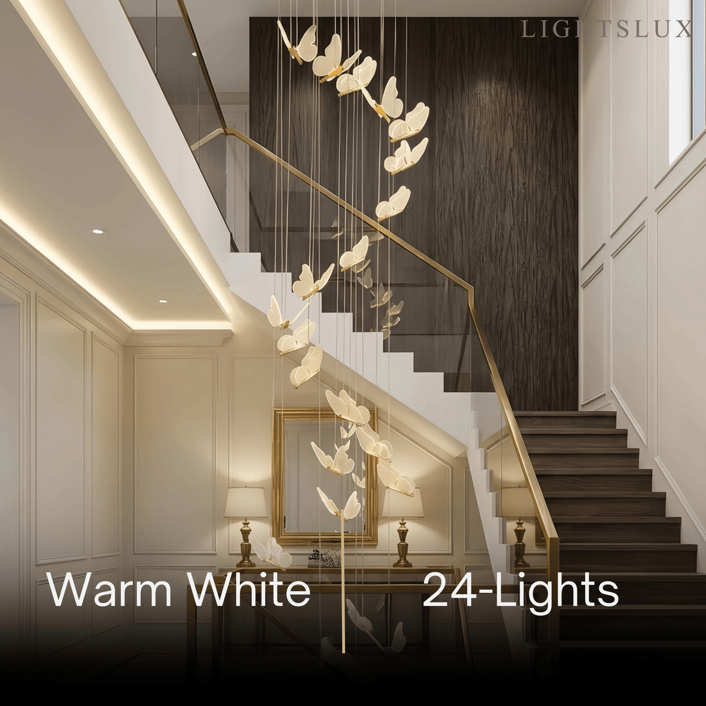 Modern Light‑Luxury Pendant Light — Metal & Acrylic with Butterfly Design