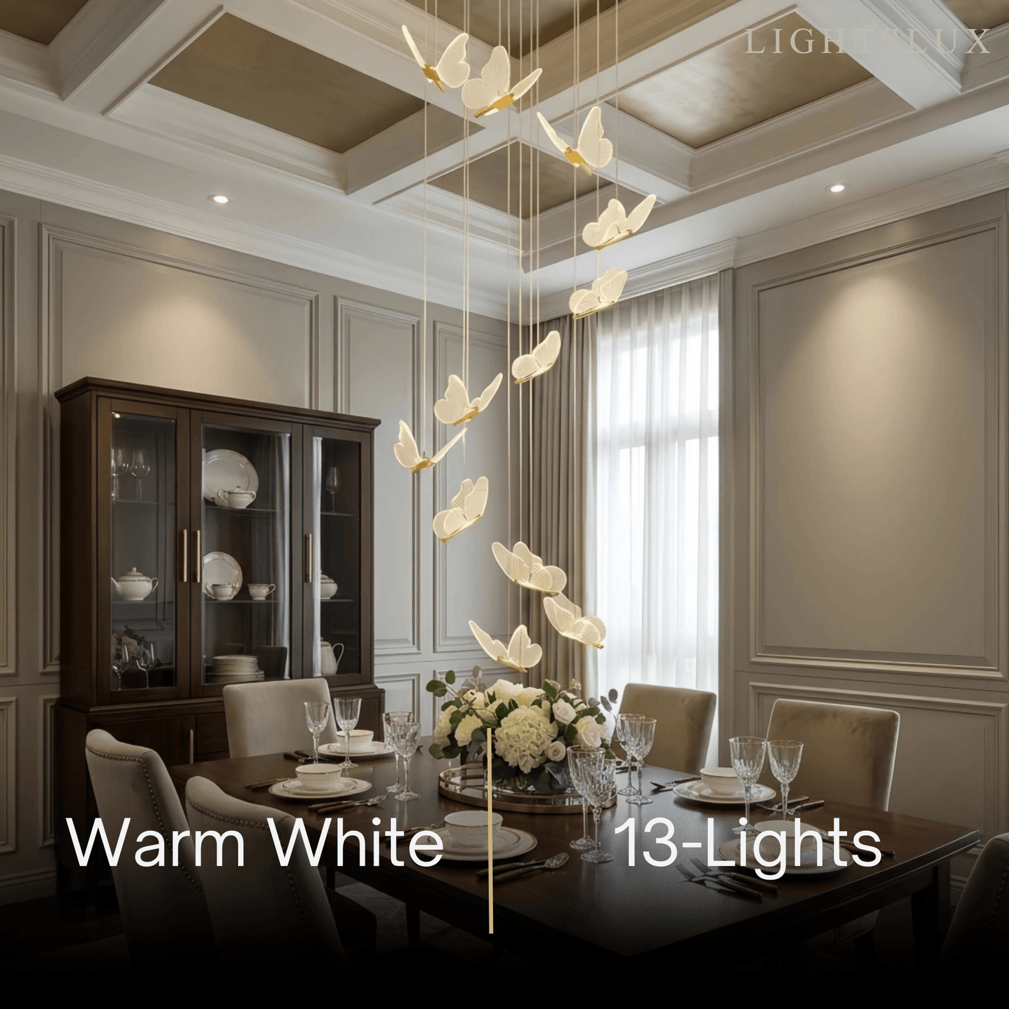 Modern Light‑Luxury Pendant Light — Metal & Acrylic with Butterfly Design