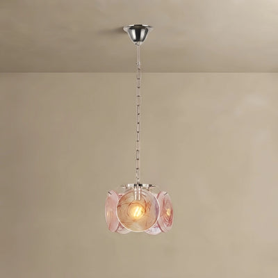  Modern Pendant Light — Hand-Dyed Glass & Metal with Multi-Color for Dining Room Kitchen Island Entryway