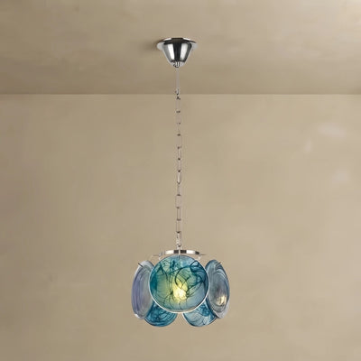 Pendant Light — Hand-Dyed Glass & Metal with Multi-Color for Dining Room Kitchen Island Entryway