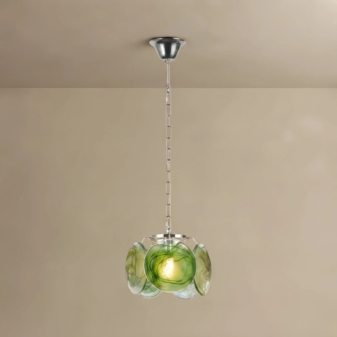 Pendant Light — Hand-Dyed Glass & Metal with Multi-Color for  Kitchen Island Entryway