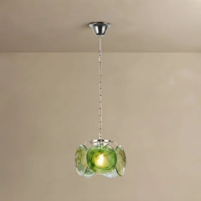 Pendant Light — Hand-Dyed Glass & Metal with Multi-Color for  Kitchen Island Entryway