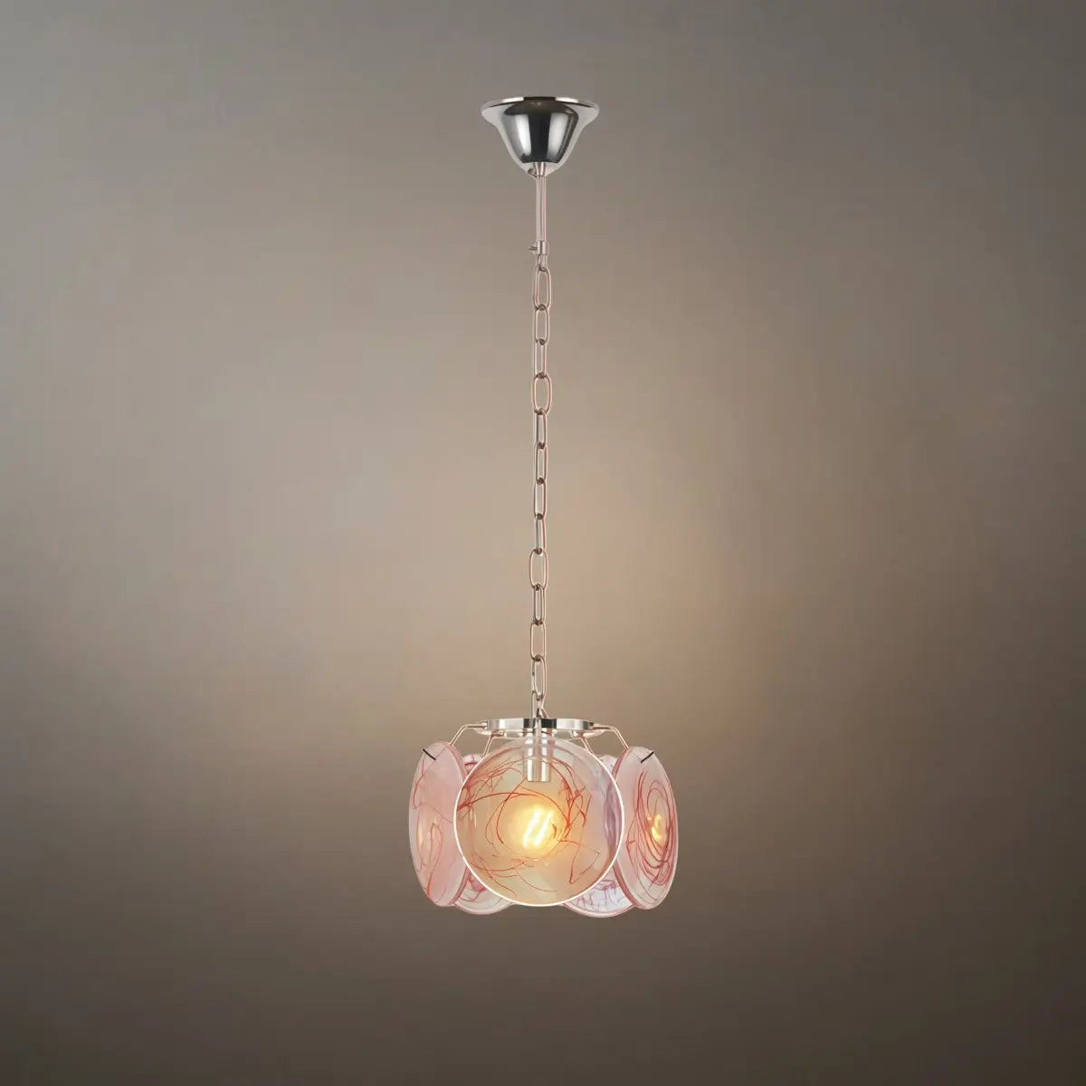 Modern Pendant Light — Hand-Dyed Glass & Metal with Multi-Color