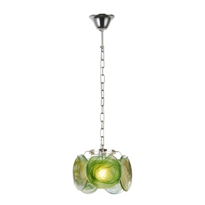 Modern Pendant Light — Hand-Dyed Glass & Metal with Multi-Color