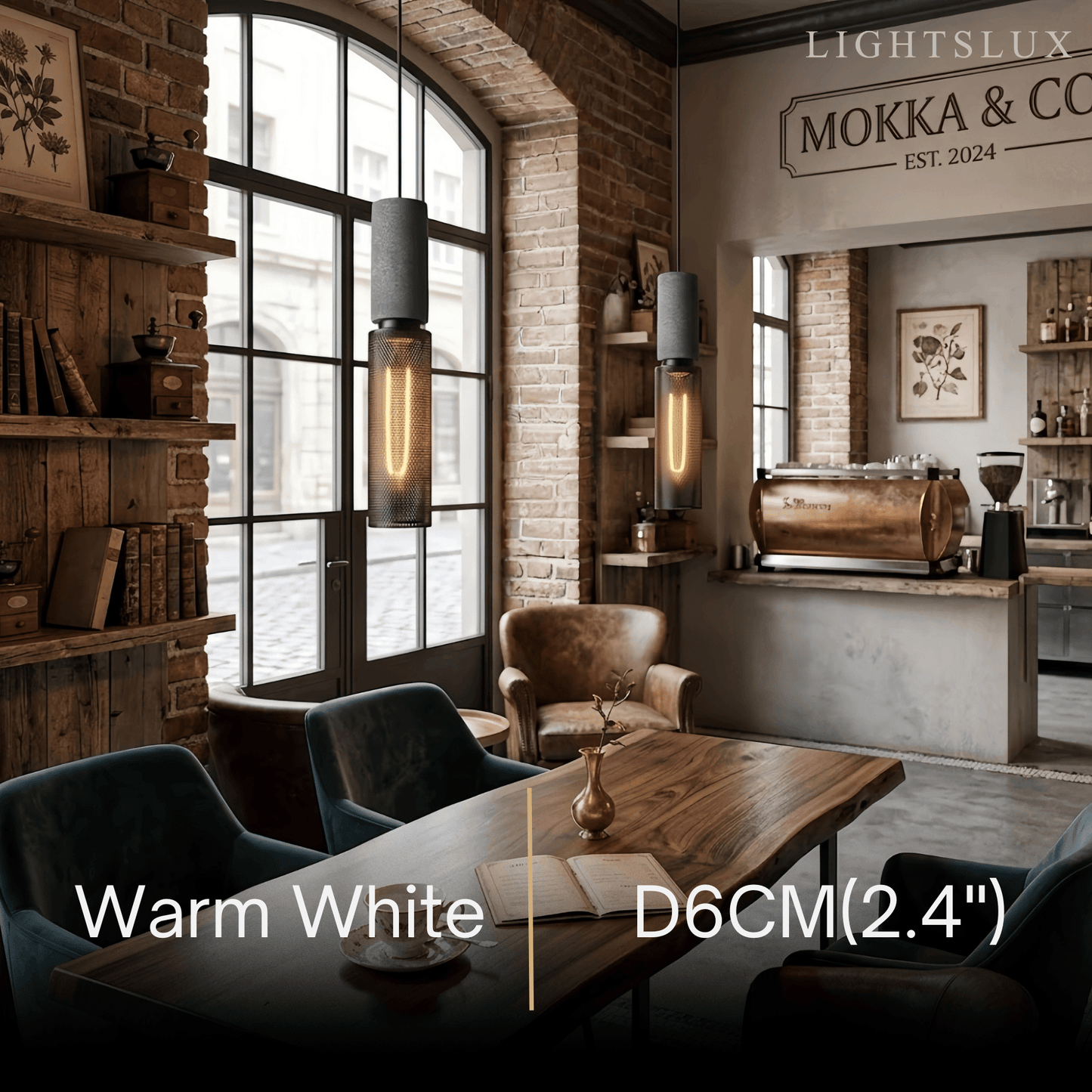 Ferron Industrial Cement Pendant Light – Six Sizes & Adjustable Cable for Kitchen Island/Dining Room/Bedroom