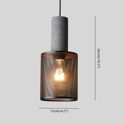 Ferron Industrial Cement Pendant Light – Six Sizes & Adjustable Cable for Kitchen Island/Dining Room/Bedroom