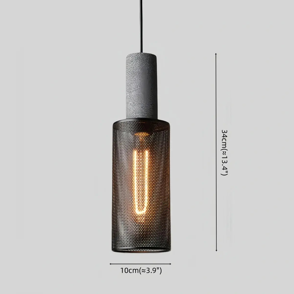 Ferron Industrial Cement Pendant Light – Six Sizes & Adjustable Cable for Kitchen Island/Dining Room/Bedroom