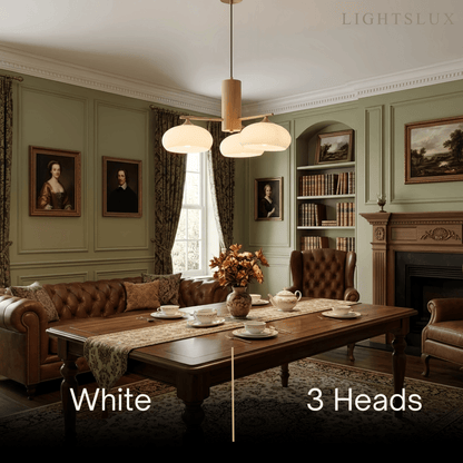 Modern Wood & Glass Chandelier 
