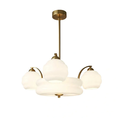 Art Deco Vintage Glass Chandelier 
