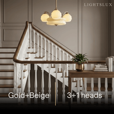 Art Deco Vintage Glass Chandelier 