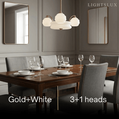Art Deco Vintage Glass Chandelier 