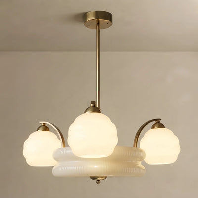 Glass Chandelier — Gold/Chrome for Living Room/Bedroom