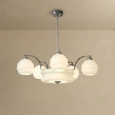  Vintage Glass Chandelier — Gold/Chrome for Living Room/Bedroom