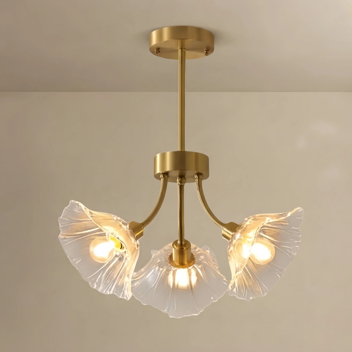  Luxury Chandelier – Brass & Glass for Living Room/Bedroom/Dining Room