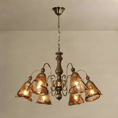 Irondale Vintage Multi-Light Ceiling Light — Metal with Copper & Walnut for Dining Room/Living Room