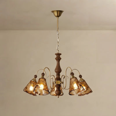 Irondale Vintage Multi-Light Ceiling Light — Metal with Copper & Walnut for Dining Room/Living Room