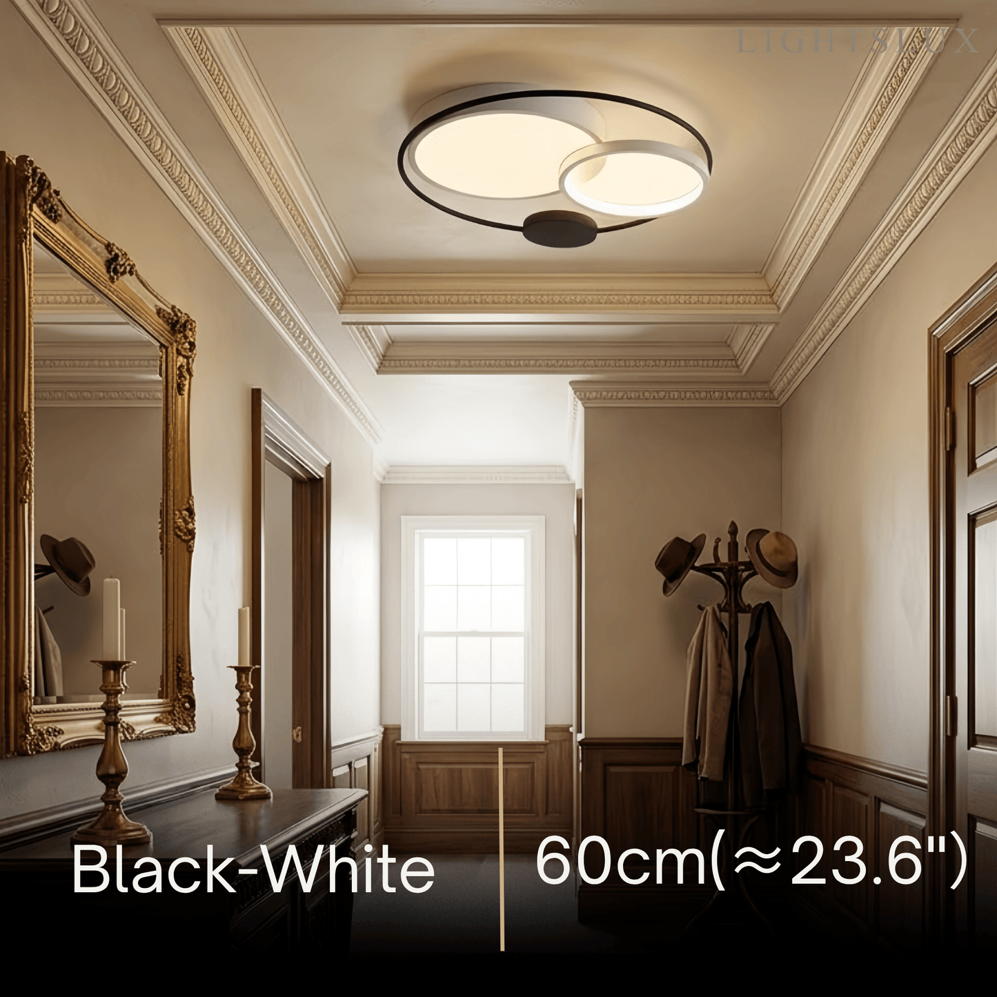 Modern Flush Mount Ceiling Light -- Acrylic Black-White Mix