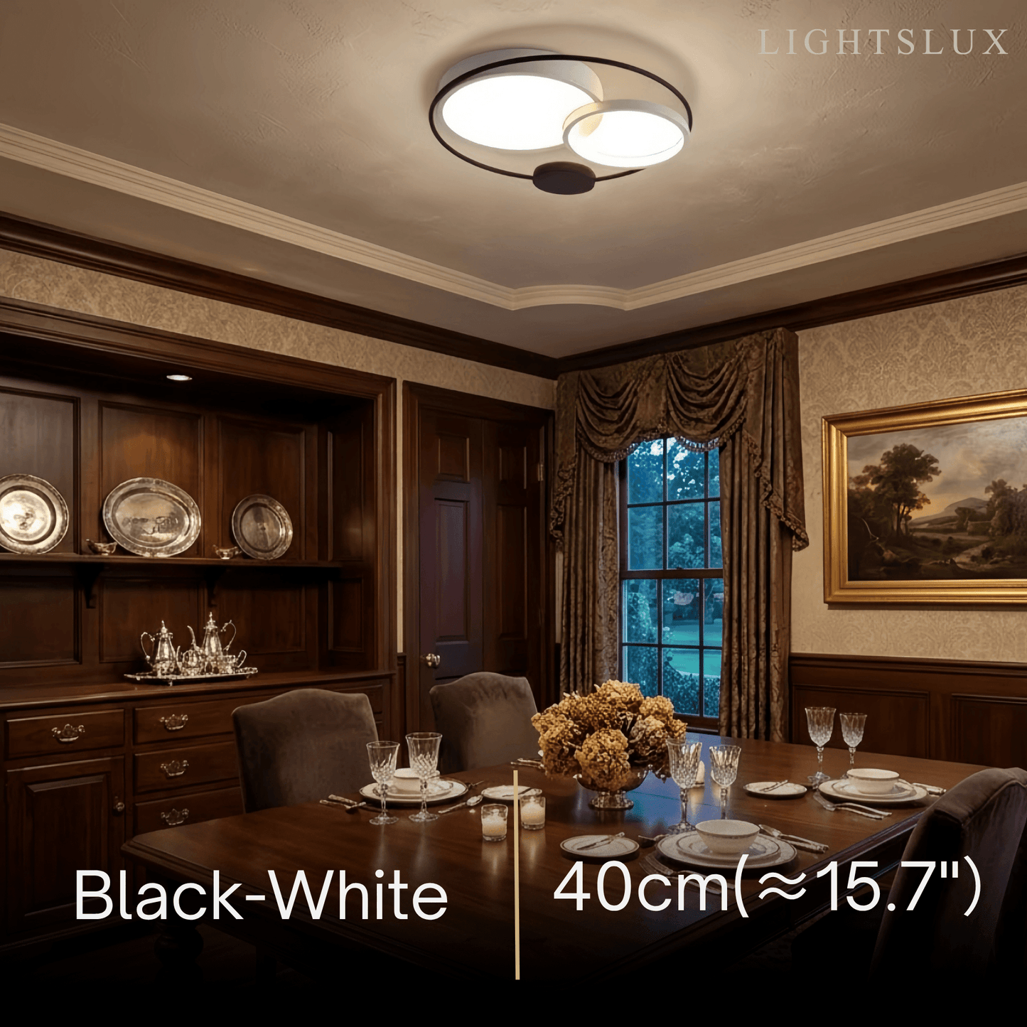 Modern Flush Mount Ceiling Light -- Acrylic Black-White Mix