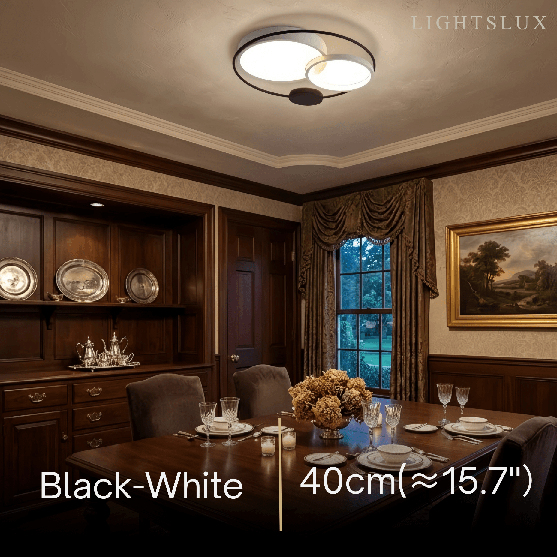 Modern Flush Mount Ceiling Light -- Acrylic Black-White Mix