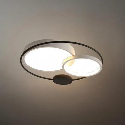 Modern Flush Mount Ceiling Light -- Acrylic Black-White Mix