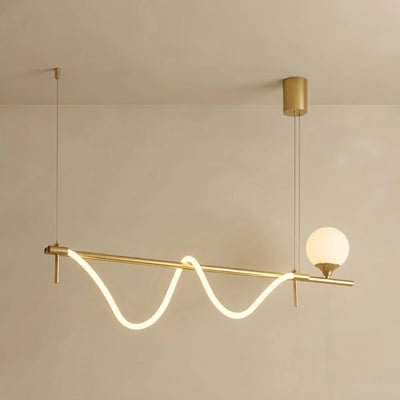  Modern Pendant Light — Metal & Silica Gel Gold Finish for Living Room