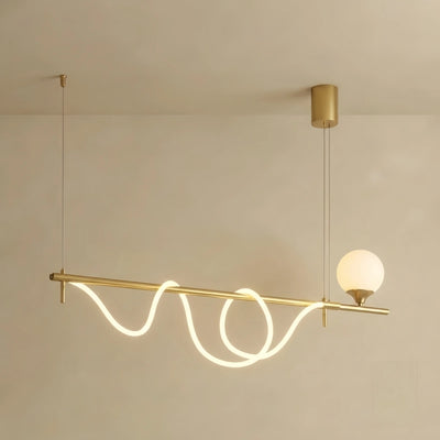 Pendant Light — Metal & Silica Gel Gold Finish for Living Room